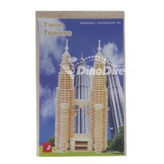 Wholesale Xmas Gift Twin Towers Woodcraft Construction Puzzle Toy 