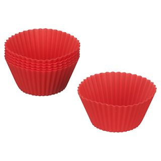 Buy John Lewis Silicone Cupcake Cases, Pack of 6, Red online at 