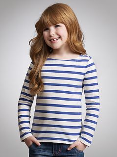 Buy John Lewis Girl Long Sleeve Stripe Top, Blue online at JohnLewis 