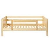 Maxtrix Single Bed with Back and Front Guard Rails, Natural