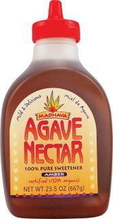 Madhava Organic Agave Nectar Amber    23.5 fl oz   Vitacost 