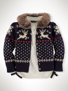 Reindeer Cardigan   Girls 2 6X Sweaters   RalphLauren