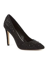 Black (Black) Moda in Pelle Kazmia Black Diamante Heels  261534601 