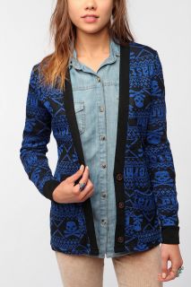 Reverse Nordic Skull Cardigan   Urban Outfitters
