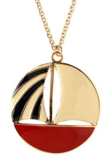 Five Oceans Pendant   Gold, Red, Black, White, Casual, Nautical 