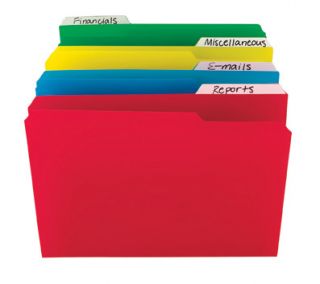 OfficeMax Poly Color File Folders, Letter Size, Assorted, 1/3 Tab, 12 