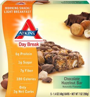 Atkins Day Break™ Bar Chocolate Hazelnut    5 Bars   Vitacost 