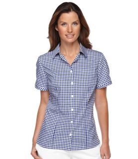 Easy Care Shirt, Gingham Short Sleeve Casual   at L.L 