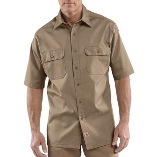 Carhartt Twill Work Shirt   Short Sleeve (For Men) in Khaki