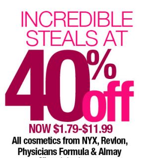 ULTA   All cosmetics from NYX, Revlon, Physicians 