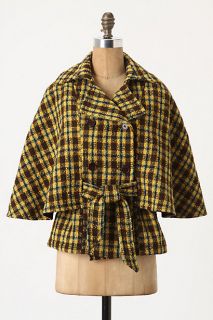 Belted Plaid Cape   Anthropologie