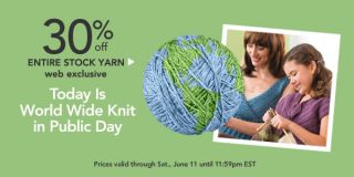 banner Today is World Wide Knit in Public Day. 30% off Entire Stock 