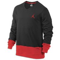 Jordan Retro 11 All Night V Neck Long Sleeve Top   Mens   Black / Red