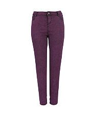 Purple (Purple) Inspire 32in Purple Overdye Acid Wash Skinny Jeans 