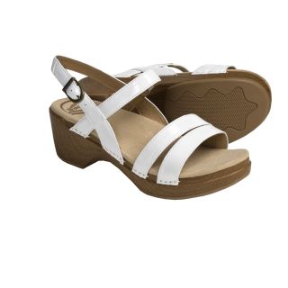 Dansko Surraya Sandals (For Women) in White Crinkle Patent