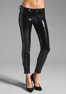 BLANKNYC 5 Pocket Sequin Spray On Skinny in Black  