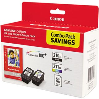 Canon PG 210XL Black and CL 211XL Color Ink Cartridge Combo with Photo 