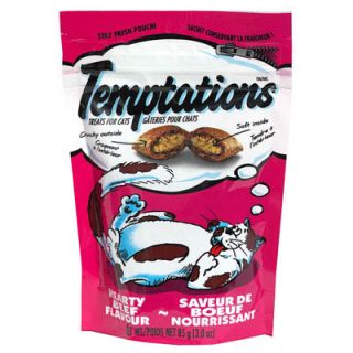 Whiskas Temptations Cat Treats   Hearty Beef   1 Bag (3 oz)  Meijer 