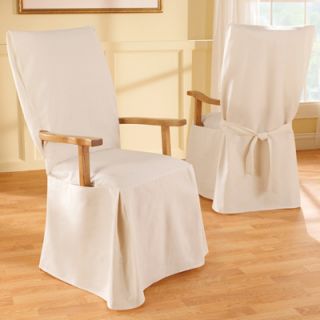Sure Fit Cotton Duck Long Dining Chair Slipcover with Arms  Meijer 