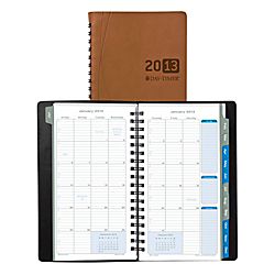 Day Timer® 50% Recycled Essentials Tabbed Monthly Planner, 3 1/2 x 6 