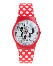 Red (Red) Disney Minnie Mouse Red Polka Dot Watch  265618860  New 