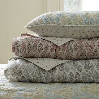 Hand Blocked Lola Quilt   Aquamarine/Ivory  west elm