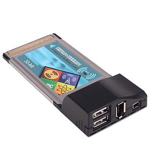 Port USB 2.0 and 2 Port FireWire CardBus Adapter GUC2700