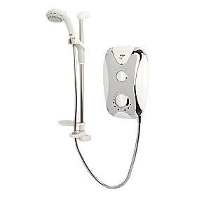 Mira Play Manual Electric Shower White / Chrome 9.5kW  Screwfix