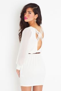 Lily Lattice Dress   Ivory in Clothes at Nasty Gal 