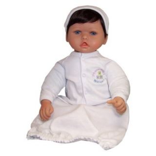 Molly P. Originals Nursery Doll 20 in. Dark Brown Hair Blue Eyes 