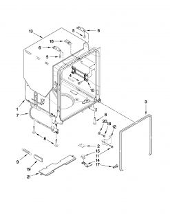 Model # WDF530PLYB1 Whirlpool Dishwasher   Inner door parts (12 