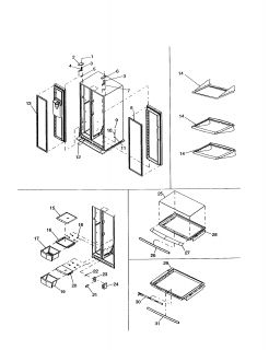 Kenmore 26 side by side refrigerator Hinges and refriger shelving 