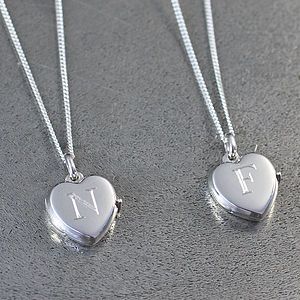 solid silver heart locket by hersey silversmiths   