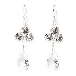 diamante and large crystal drop earrings by sarah kavanagh jewellery 