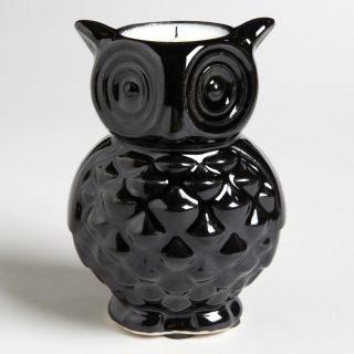 Black Ceramic Owl Candles,  World Market