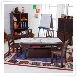 Classic Playtime Espresso Deluxe Activity Table with Free Paper Roll 