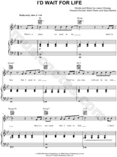 Image of Take That   Id Wait for Life Sheet Music    