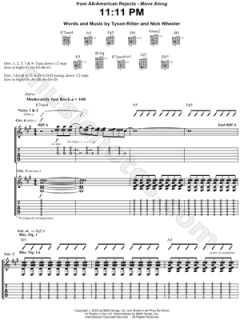 Image of The All American Rejects   1111 PM Guitar Tab    