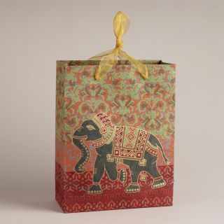 Large Elephant Handmade Gift Bag  World Market