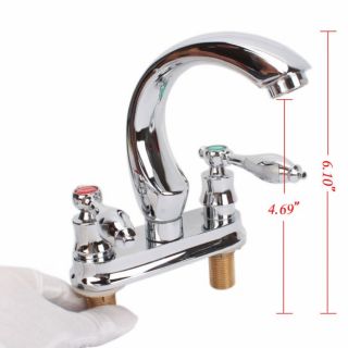Copper Double Handles Bathroom Basin Faucets Mixer Taps   Tmart