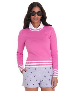 Cotton Long Sleeve Crewneck Stripe Sweater   Brooks Brothers