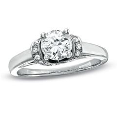 CT. T.W. Diamond Round Cup Engagement Ring in 14K White Gold   Zales