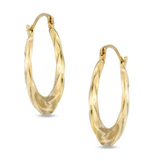14K Gold Large Polished Swirl Hoop Earrings   Earrings   Zales
