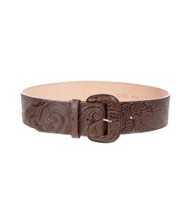 Etro Chocolate Paisley Print Belt  Damen  Accessories   