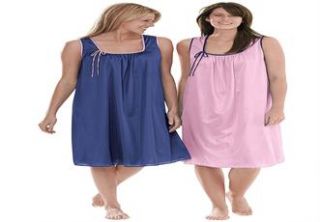 Plus Size 2 pack sleeveless tricot night gown by Only Necessities 