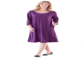 Plus Size Dress in soft knit with contrast trim  Plus Size Casual 