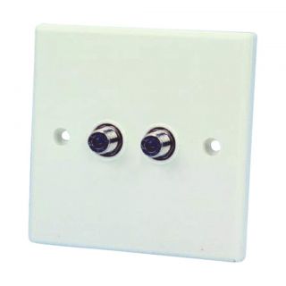 Double Flush Mounting F Type Outlet  Aerial Wall Plates  Maplin 