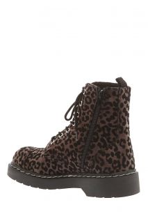 Anarchic By T.U.K. Copper Flock Leopard 7 Eye Boots