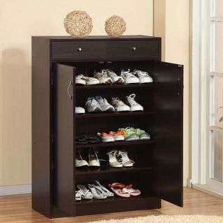 Five Shelf Shoe Cabinet with Two Upper Storage Bins—Buy Now