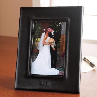 personalized leather picture frames at Brookstone—Buy Now